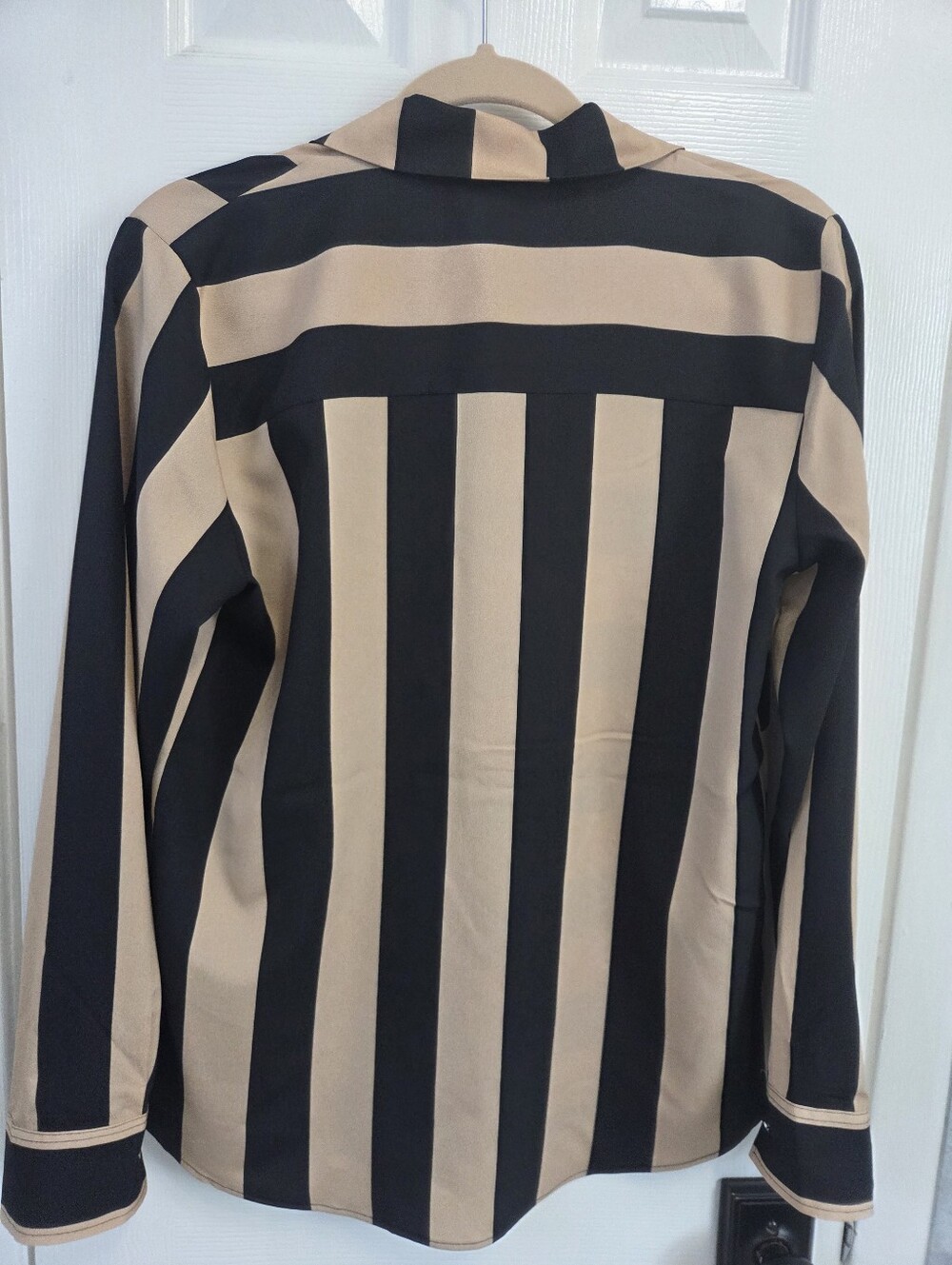 Dkny Black and Tan Vertical & Horizontal Stripe Button-Down Shirt - Picture 3 of 5